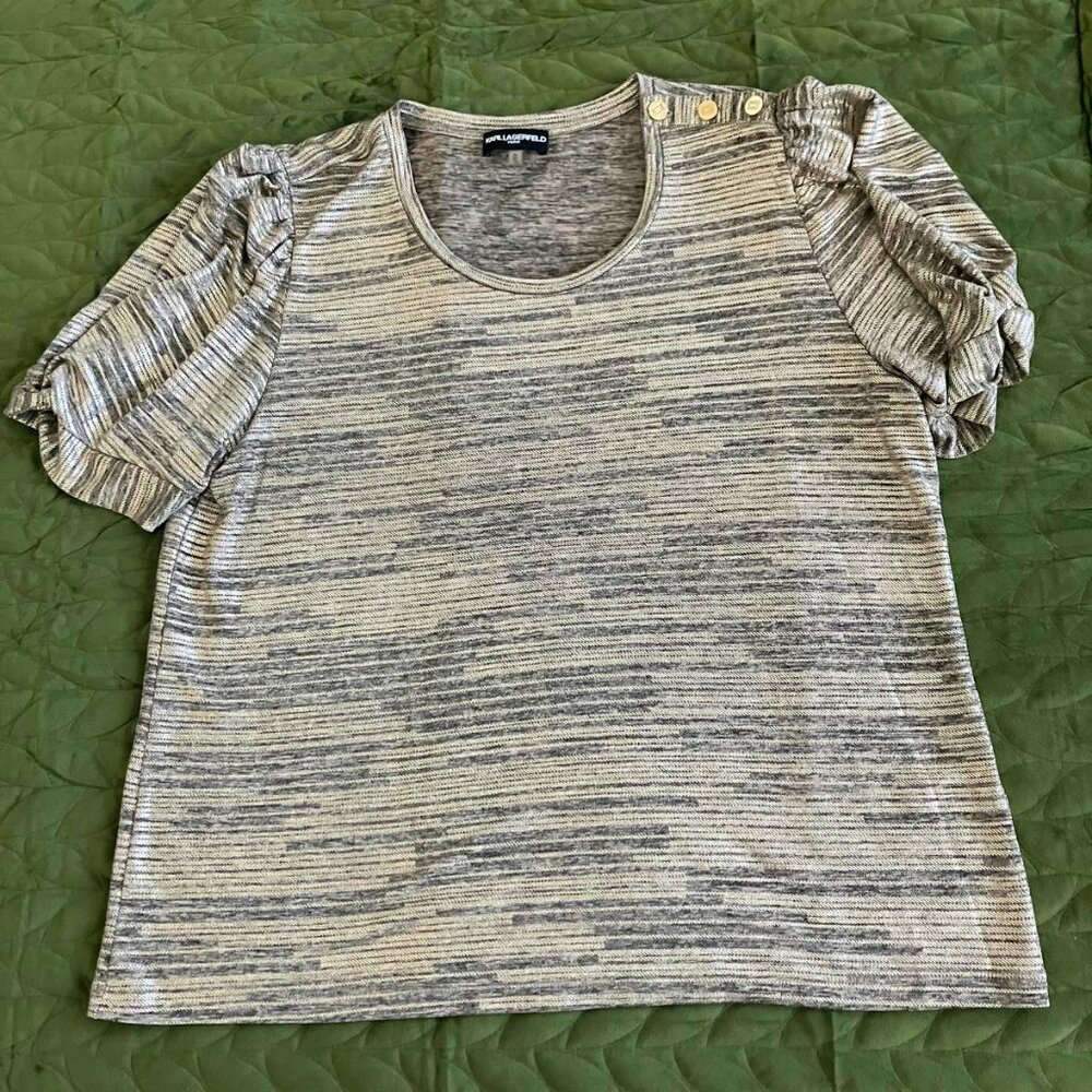Karl Lagerfeld Paris Gold Metallic Top